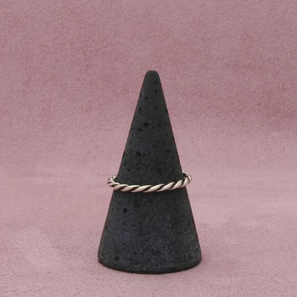 carolyn pollack sterling silver twisted stack band ring size 7.75